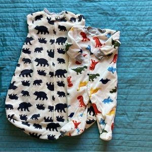 Fleece sleep sack and pajamas